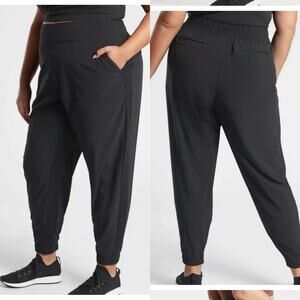 Athleta Pants Womens 26 Black Brooklyn Jogger Active Travel Pull On City Commute